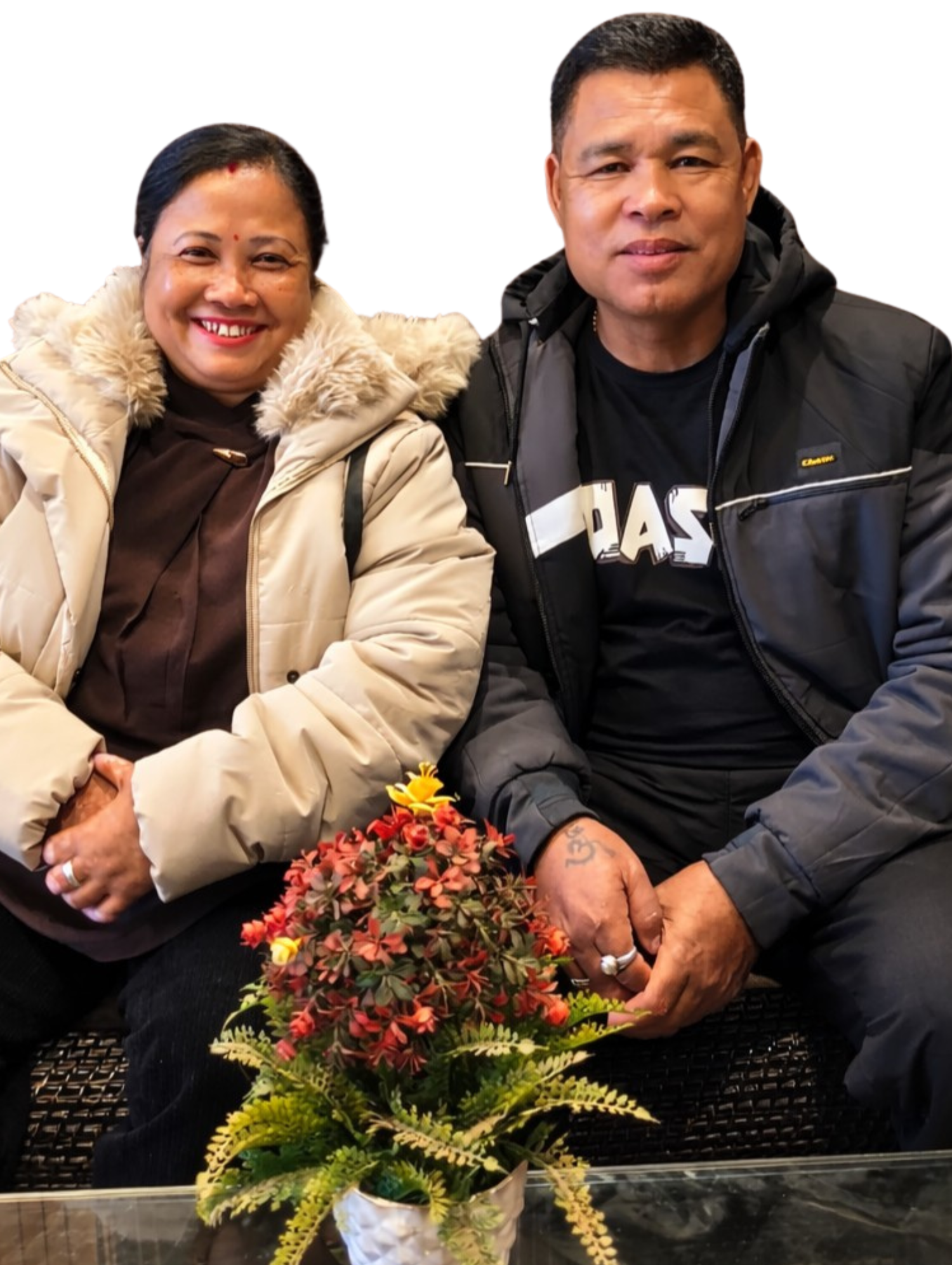 manglemba with wife